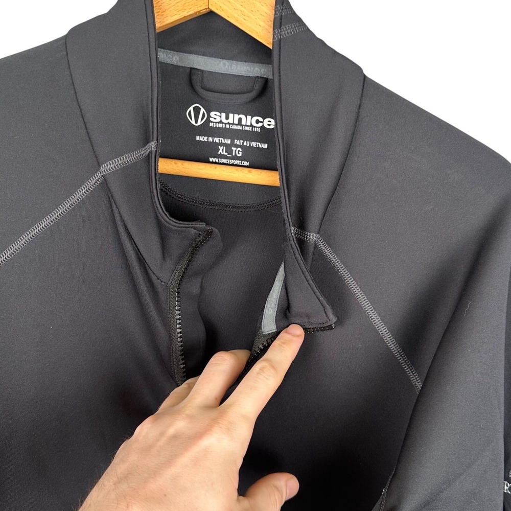 Sunice Mens XL 1/4 Zip Pullover Charcoal Black North Stone Golf Activewear Top